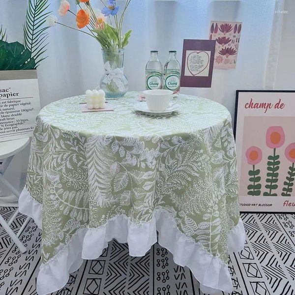 Taça de mesa Impressão de primavera Impressão à prova d'água e anti -incrustação Toel de mesa Pastoral Dining Tea