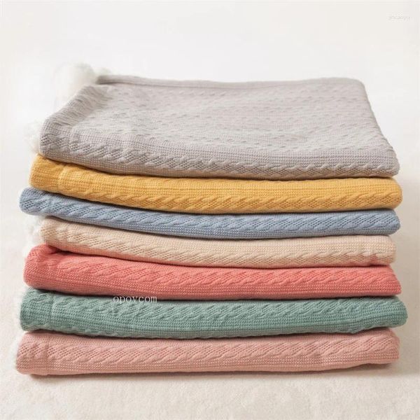 Cobertores 95x70cm Super que quente Baby Blanket Color Solid Color Autumn Inverno Capa de carrinho de bebê Inverno Acessórios para Quilt Sleeping Born Born