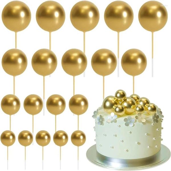 Strumenti per torta da 20 pezzi da topper palla d'oro decorazioni in argento per bambini festa di matrimonio laurea per matrimoni bandiera cupcake bandiera baby shower decorazione