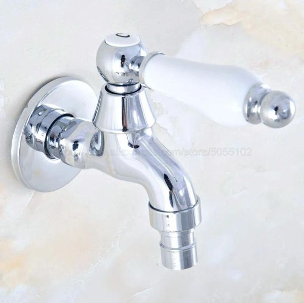 Banyo lavabo muslukları cilalı krom çamaşır makinesi musluk soğuk su bibcock musluk altın kaplama zav156