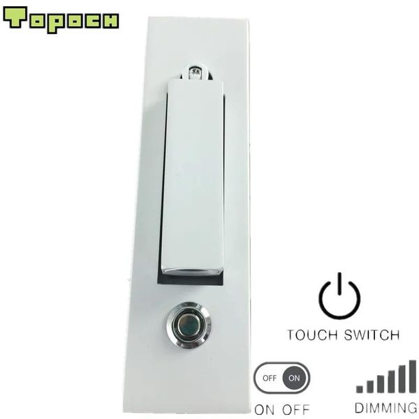 Lampade Topoch Lampada da parete a scomparsa Confezione da 2 Lampada a LED 3W 100240V Touch Dimming Alloggiamento bianco Interruttore cromato Testa girevole 90 gradi Sinistra Ri