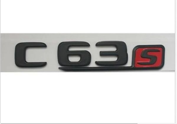 Adesivos pretos planos c63s cartas de tronco emblema adesivo para Mercedes benz c63 amg s