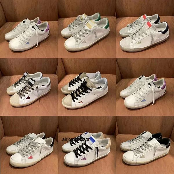 Designer machen alte schmutzige Schuh Golden Star Casual Shoes Super Star Brand Frauen Sneakers Neue Veröffentlichung Luxusschuhe Italieniuxury Pailletten klassische Gänse Weiß White Do