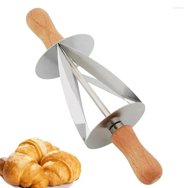 Backwerkzeuge Croissant Teig Roller Edelstahl Rollenden Cutter zum Herstellen von Brotdreiecksmesser
