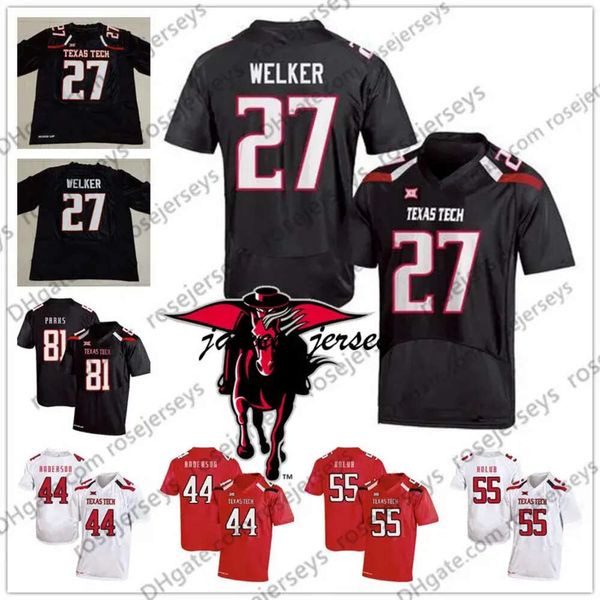 Jam NCAA Texas Tech #21 DeAndre Washington 27 Wes Welker 44 Donny Anderson 55 EJ Holub 81 Dave Parks Retro TTU College Football Jersey