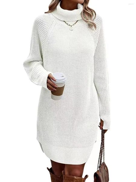 Maglioni femminili 2023 Donne Donne Mini maglione Abito a maniche lunghe Assatro a maniche lunghe Abbandonati inverno inverno inverno vestiti inverno inverno grigio nero solido bianco grigio