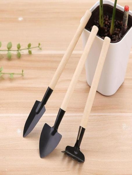 3pcSset Mini Ferramentas de jardinagem Balcony Homegrown Plated Platening Flor Spade Shovel Rake Terno de escavação Tercel de threepiece LX30203793524