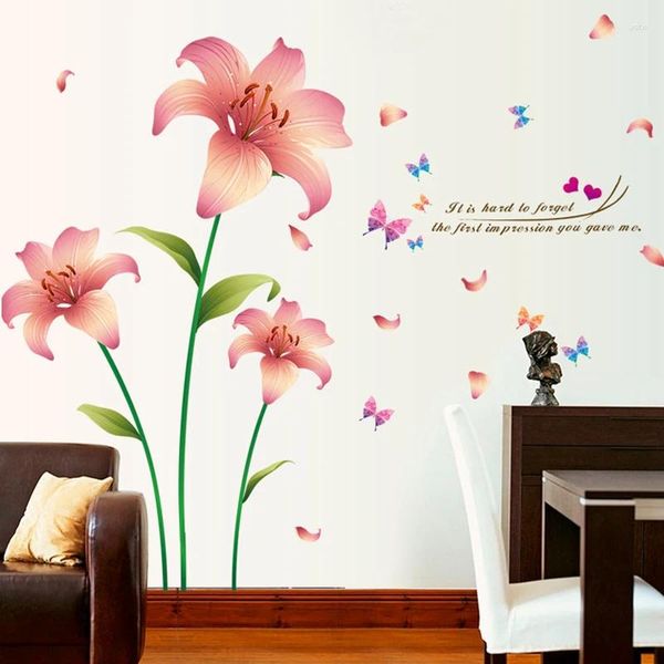 Adesivos de parede citação de flor auto-adesiva removível sala de estar quarto decoração decalques de decalques de arte
