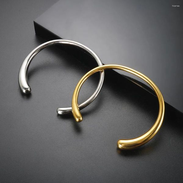 Pulseira de pulseira irregular de bracelete aberta de bracelete de ouro banhado aço inoxidável de alta qualidade para mulheres jóias