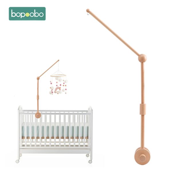 BOPOOBO Baby Cama de madeira Suporte de sino celular Hablejing Cabines de brinquedo Baby Crib Mobile Bell Wood Toy Toy Selparel de braço 231221