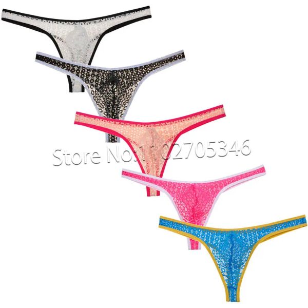 Herren transparente Spitzenbikini-Tanga Unterwäsche sexy String Tangas Beutel G-String-Beutel Säuschen atmungsaktiven Sex Tanga