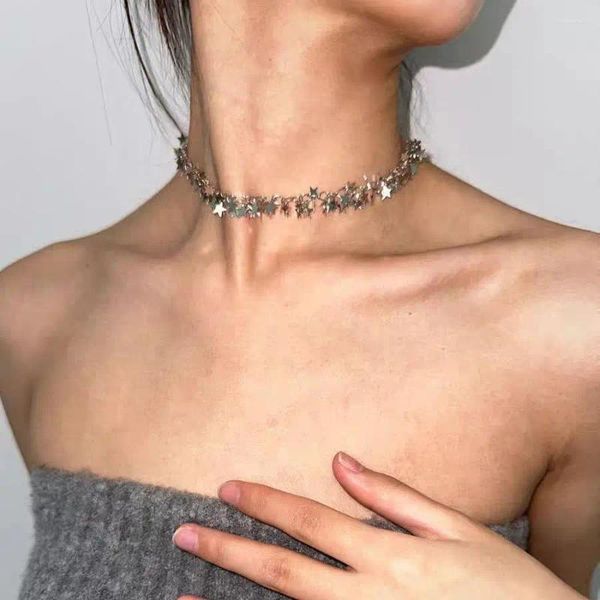 Anhänger Halskette Sommer unregelmäßige Perlen Silber Farbe Sternhalskette für Frauen Produkt Trend 2023 Accessoires Y2K 2000er Valentinstag Geschenke