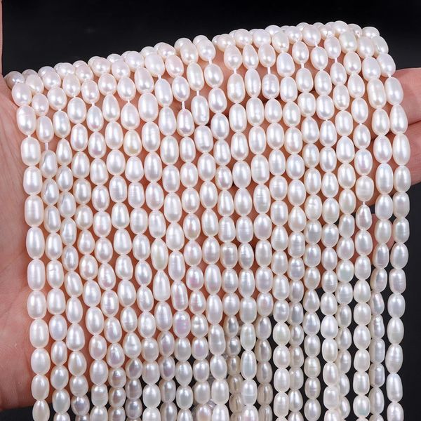 AAA White 100 perle perle naturali Forma di riso d'acqua dolce sciolto per gioielli che producono accessori per collana bracciale fai -da -te 231221