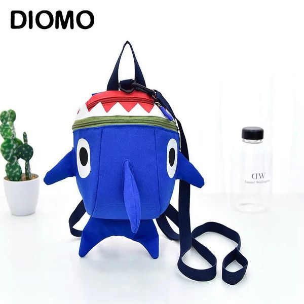 Bags Diomo 2022 Backpack para meninos e meninas Bolsa de escola fofa para o presente para bebê tubarão kawaii bolsa de mochila