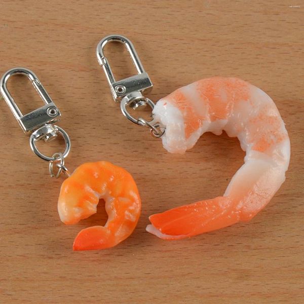 Keychains PVC Imitation Garnel Fleisch Fleisch Ketten Kreatives Essen Schlüsselbund für Frauen Taschen Anhänger Neuheit Funny Szene Dekoration Party Geschenk