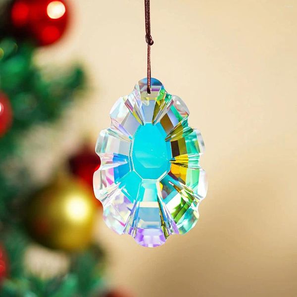 Садовые украшения HD 3.5 -дюймовый сосновый конус Crystal Prism Suncatcher ab цветовой грандиозный окно висит солнце