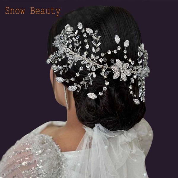 Andere DZ084 Braut Kopfstückschmuck Haar Ornamente Accessoires handgefertigtes Strassstirn -Stirnkette Crystal Women Tiaras Haarbandsl231220