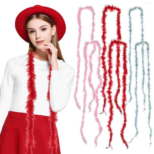 Colares pendentes 6 PCs lenços de costura Boa DIY para mulheres penas de peru rosa peludas Plumas longas Crafts Miss Miss roupas
