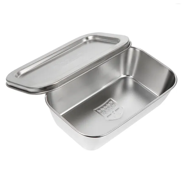 Geschirrsets Edelstahl Aufbewahrungsbox Porzellangerichte Mittagessen Kühlschrank Behälter Tablett Butter Rechteck