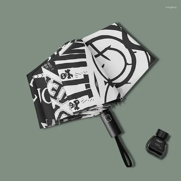 Зонтики мультфильм зонтик черный покрытие солнечный дождь ультрафиологический ультрафиолодочный паран Парагуас китайский милый автоматический творческий UPF 50