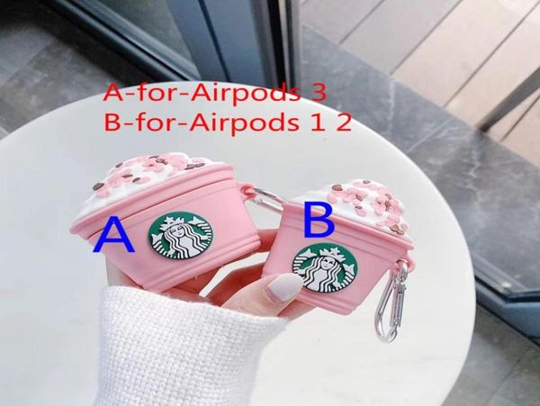 Case di auricolari a tazza di latte rosa per AirPods Pro 2 1 Modulo logo Copertura silicone con dita Ring68105794962639