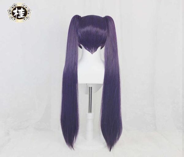 Pre Uwowo Game Genshin Impact Mona Megistus Cosplay Wig Astral Reflection 90 см. Фиолетовый двойной хвост Y09132113084