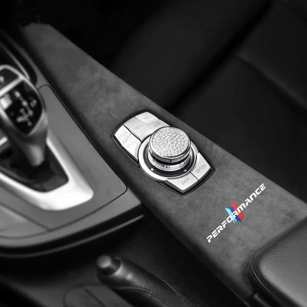 Alcantara Wildleder Wrapping Auto Multimedia Button Panel ABS Abdeckung M Performance Aufkleber Aufkleber für F30 F34 F31 F36 F35 F33 F32