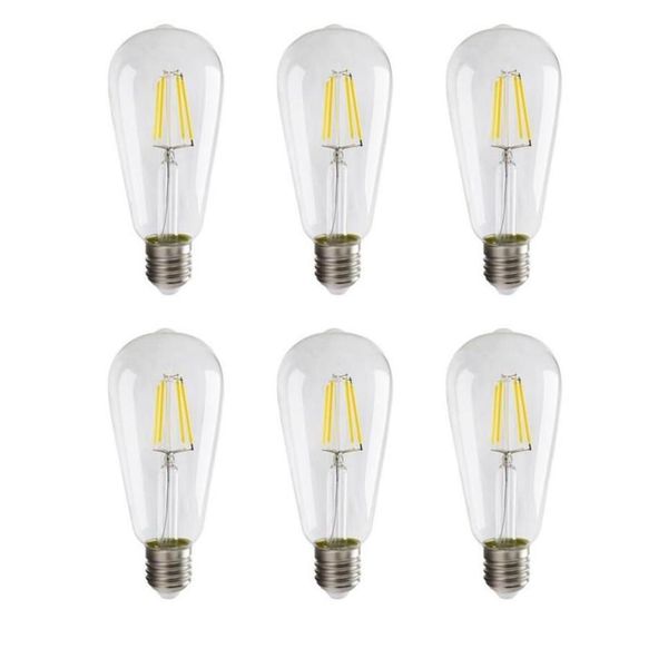 E27 ST64 LED-Glühbirnen Vintage LED-Filamentbirne Retro Lichter 2W 4W 6W 8W warmes weißes AC110-240V256H