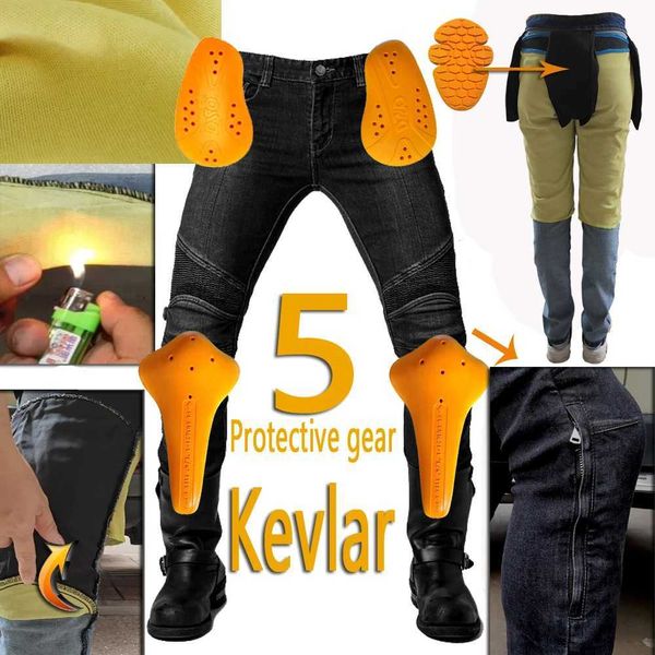 Motorradbekleidung Motorradhosen Herren Moto Jeans Knie Aramid Schutzausrüstung Reiten Touring Motorrad Motocross Hosen Moto Hosen