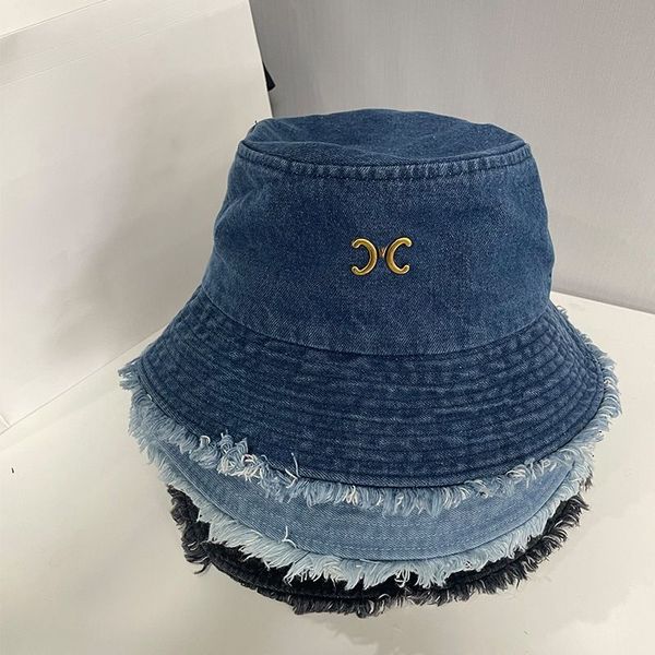 Cappelli a tesa larga Cappelli a secchiello Designer Cappello in denim Cappelli a secchiello lavati estivi Cappellini Bob Gorros Uomo Donna Pieghevole a tesa larga Cappello di protezione solare Moda di strada berretto sportivo di lusso