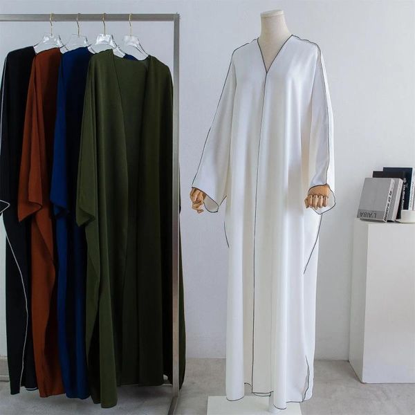 Abbigliamento etnico Abayas aperto di grandi dimensioni per donne Dubai Turchia di lusso Abaya Kimono Cardigan Muslim Dress Musulm