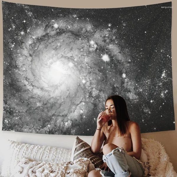 Wandteppiche Wandteppich Starry Himmel in Hanges Tuch Nordic Room Layout Schlafsaal Hintergrund Universum Sternmond Dekoration Tapiz Pared Hogar