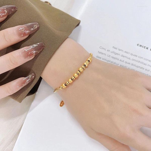 Frend Breads Bracelet for Women Girls Gold Color Gold Aço inoxidável Chain Chain Charms Jewelry Gift Wholesale (GB457)