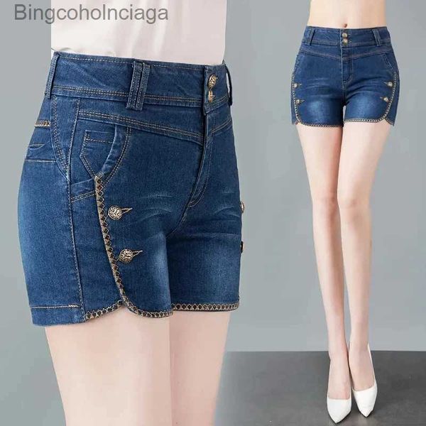 Shorts femminile Stende in denim pantaloncini da donna Nuovo estate sottile coreano alto in vita dritto a tubo a-line pantaloni caldi neri blu casual Fe shortsl231222