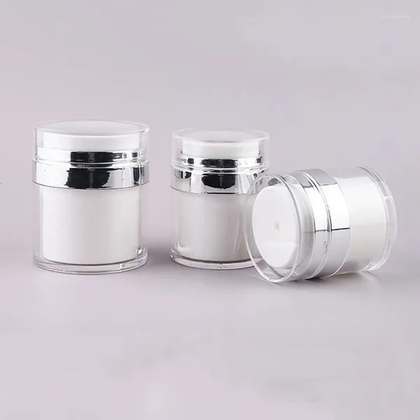 Bottiglie di stoccaggio 1pc 15/30/50 g Pompa per aria portatile Jar a bottiglia di crema acrilica vuota RIMPILABILE COSMETICA ESISTRAZIONE DI VERIET