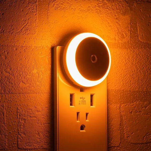 1 pc luce notturna a LED a risparmio energetico con sensore tra crepuscolo all'alba per bagno, camera, cucina e corridoio - luce murale intelligente per decorazione e sicurezza domestica