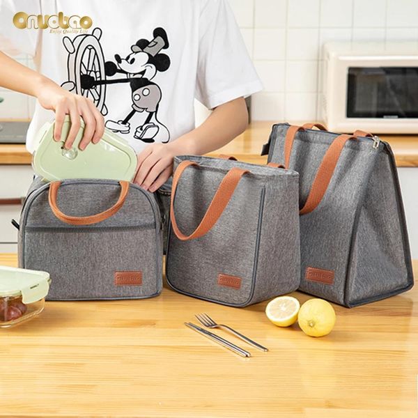 Taschen Isolierung Bento Lunchbox Tasche Männer graue Aluminiumfolie Kälte Chinesische Lebensmittel Camping Picknick Frauen Lunchbox -Taschen Taschen