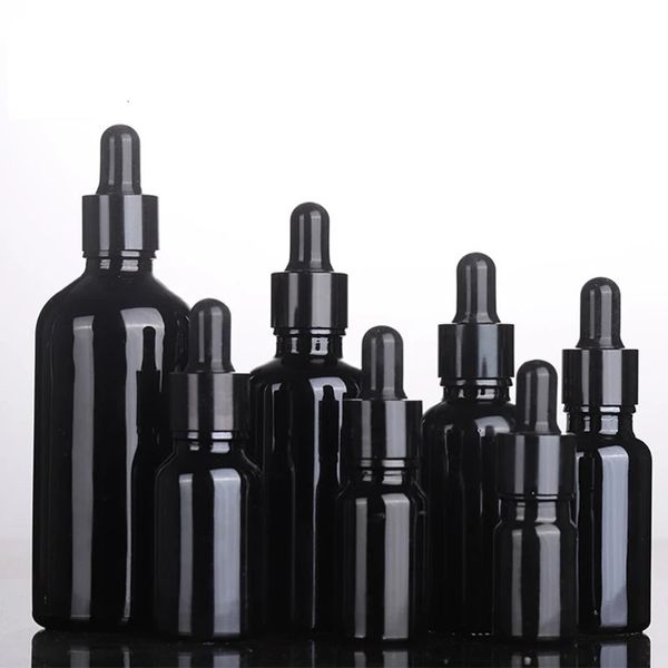 10pcslot 10ml 15ml 30 ml 50 ml Glas Black Tropper Flaschen ätherisches Öl für Parfüm Armatherapie Make -up -Behälter 231222
