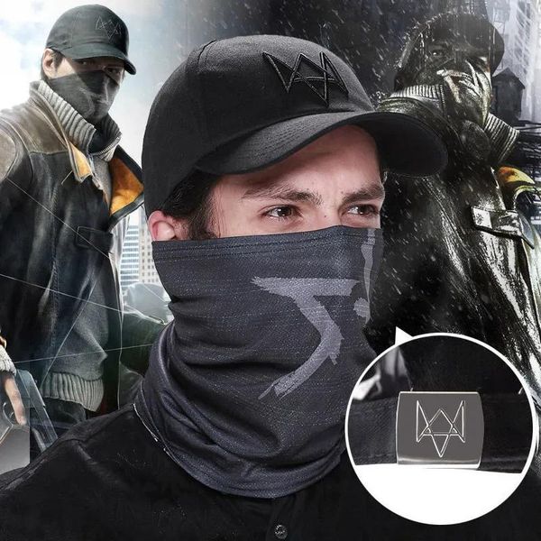 Maskeler Yeni kaliteli saat köpekleri Aiden Pearce Cap cosplay şapka yüz maske fular kostümü