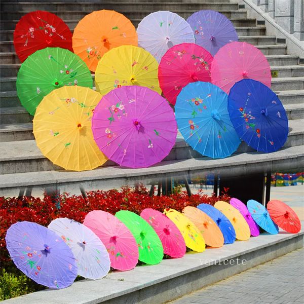 Case adulti cinesi in tessuto fatto a mano ombrello Travel Travel Candy Colore Oriental Parasol Ombrellas Strumenti di decorazione della festa di matrimonio ZC1260 ZZ