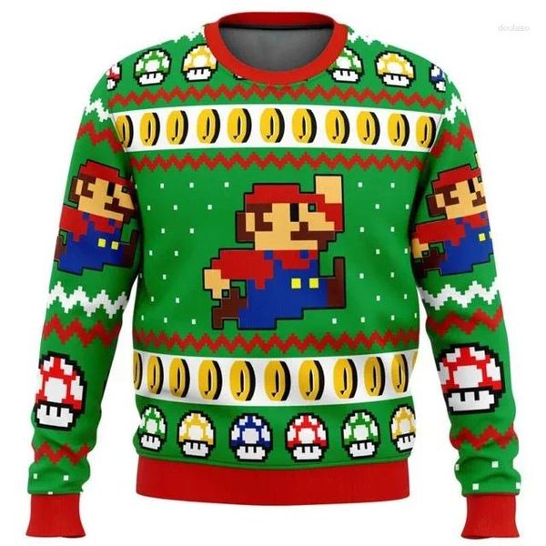 Gift da maglione di Natale con cappuccio da uomo per uomo Pullover Babbo Natale per uomini Felpa 3D Top che vende abiti autunnali e invernali Kart Ugly 2023 Year