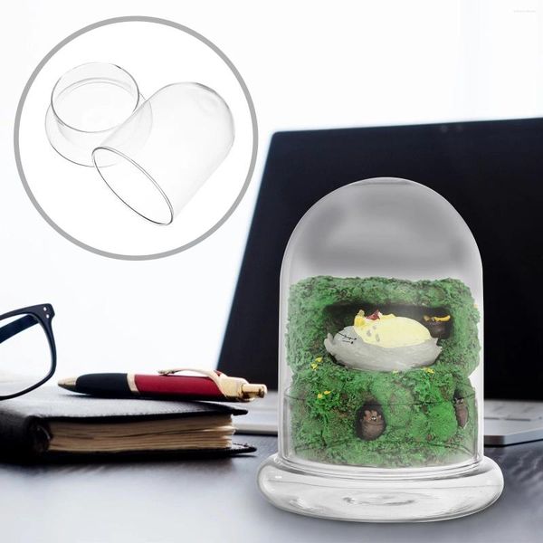 Vasen Pflanzenschutzbedeckung Plastik Cloche Dome Terrarium Bell Jar DIY Glasflasche für Garten