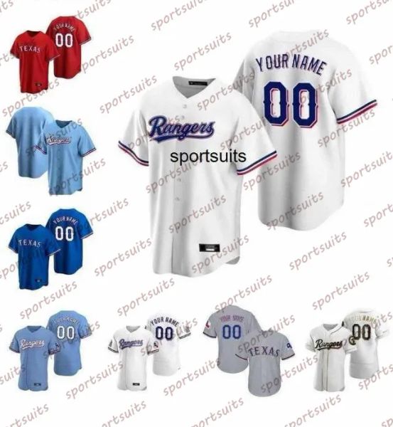 Custom Men Baseball Trikots 13 Joey Gallo 29 Adrian Beltre 7 Ivan Rodriguez 12 Rougned Odor 5 Willie Calhoun Gibson Choo Mathis Texas'Range