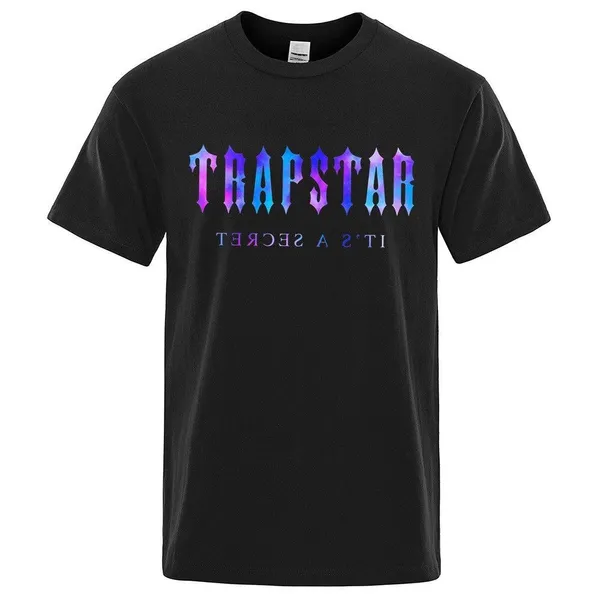 2023 T-shirt da marca de trapstar masculina da moda famosa camiseta de grife de designer de grande qualidade Hip Hop Men e feminino Manga curta S-3xl