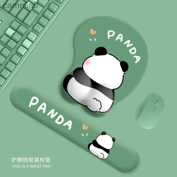 Cuscinetti per mouse polso riposati graziosi scoreggiano panda cuscinetto da polso per polso tappetino silicone tastiera morbida manuale di riposo per ufficio notebookl231221