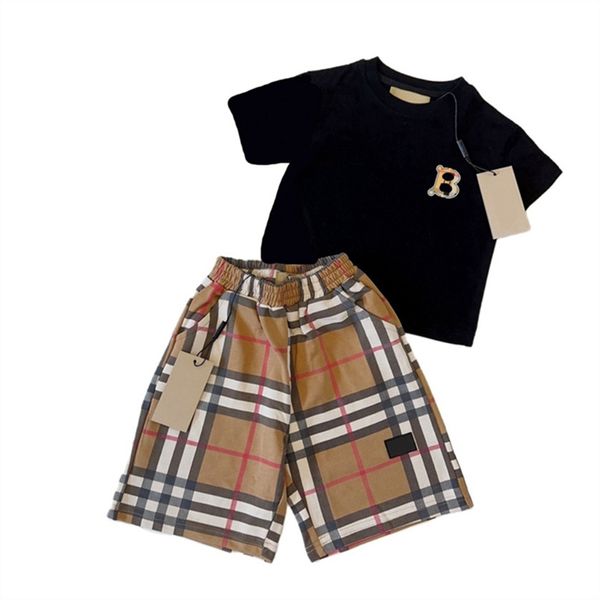 Set di abbigliamento per bambini di lusso Summer Boys Girls Letter Short Short Short Short Shirt Brand Brand Brand Bambia Abiti per bambini 100 cm-150 cm H27