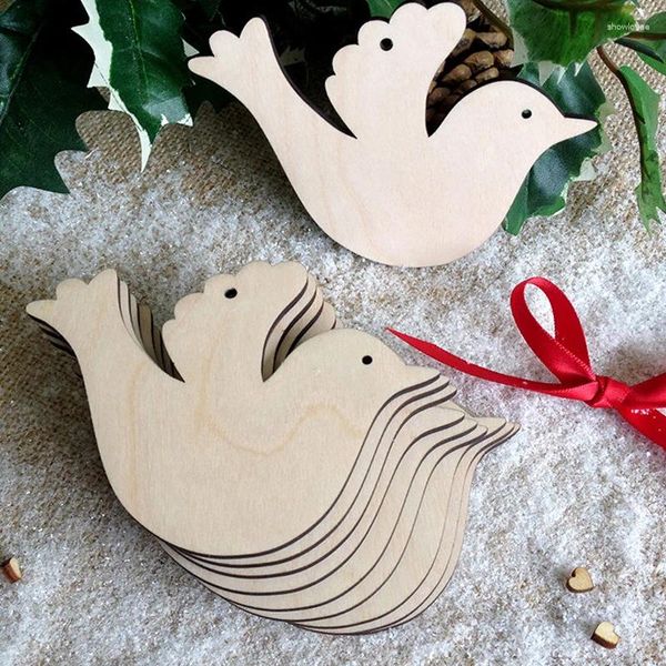 Decorazione per feste Cragi fai -da -te 10 pezzi/lotto artigianato per uccelli stampo angolo di legno Accessori di scrapbook Natale