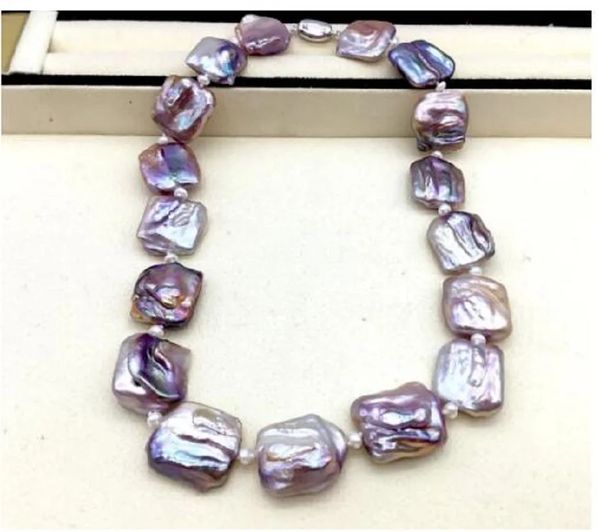 Da 20 pollici di oversize a 1620 mm Natural South Mar Mare rosa viola barocco Pearl Necklace 925S 231221