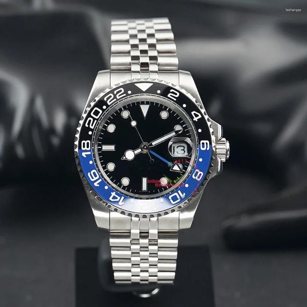 Armbanduhren 2023 GMT II 126710 Blau schwarze Lünette Maschinengelenk Uhr Luxus Automatische Männer Sapphire Glass Stahl Reloj Hombre