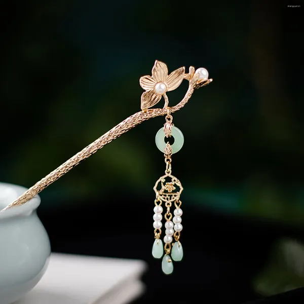 Клипсы для волос винтаж Hanfu Long Tassel Hairpin Высококачественные палочки палочки для палочек для палочек антикварные аксессуары головного убора Cheongsam